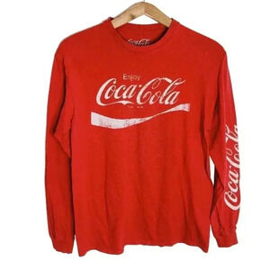 Coca Cola Long Sleeved Crewneck Tee Red Women's Size M